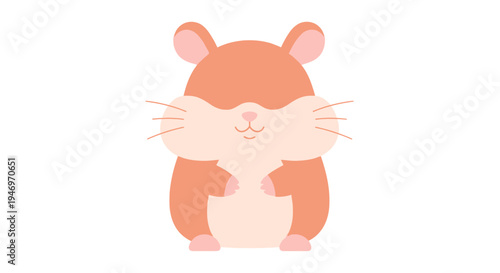Charming flat design illustration of an adorable pet hamster, an ideal cartoon character for kids' projects and nature-themed designs