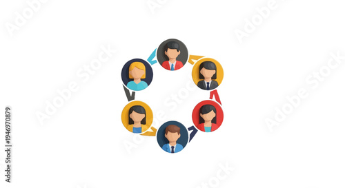 Diverse group of people icons together.