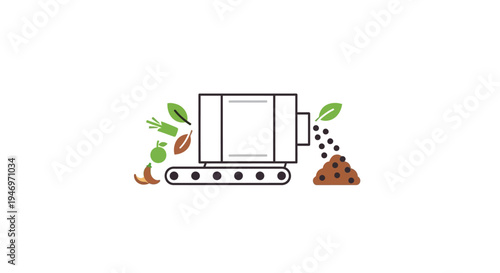 Composting turning machine process diagram.