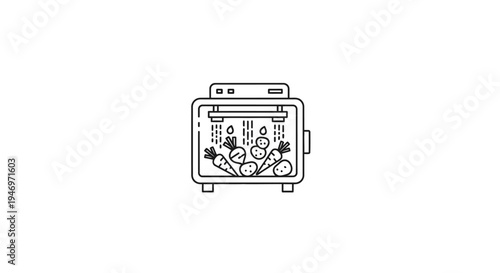 Detailed illustration of laboratory oven interior.