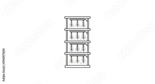 Detailed illustration of wine rack.