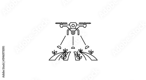 Drone spraying agricultural chemicals outdoors.