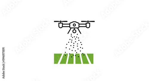 Drone spraying agricultural chemicals outdoors.