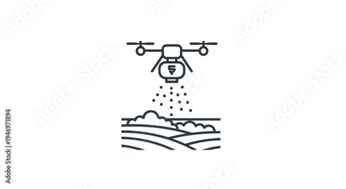 Drone spraying agricultural chemicals outdoors.