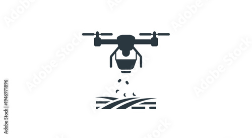 Drone spraying agricultural chemicals outdoors.
