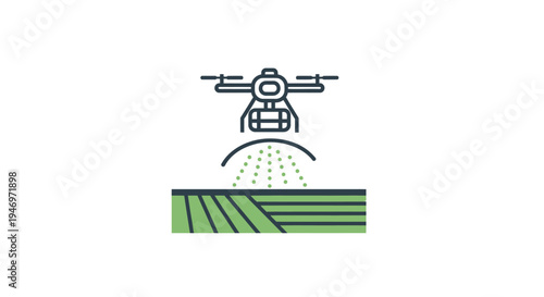 Drone spraying agricultural chemicals outdoors.