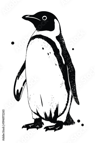 Vector of a penguin standing alone with a simple and clean design style