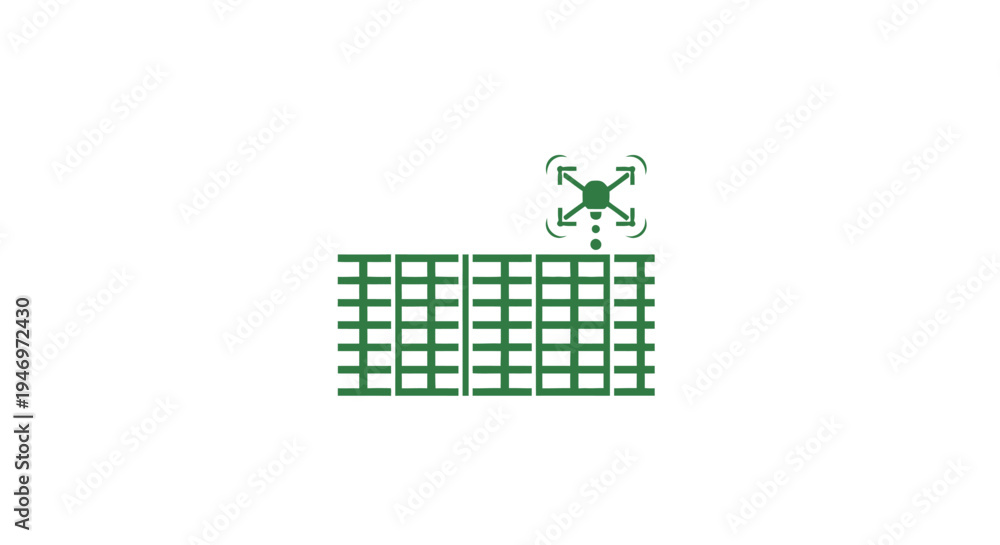 Fototapeta premium Drone flying over solar panels.