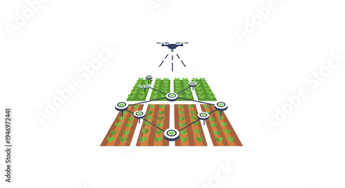 Drone flying over solar panels farm.