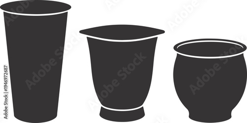 Abstract geometric pattern composed of symmetrical black and white lines and shapes