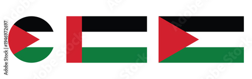 Palestinian flag, including circular, rectangular, and stylized flag icons.