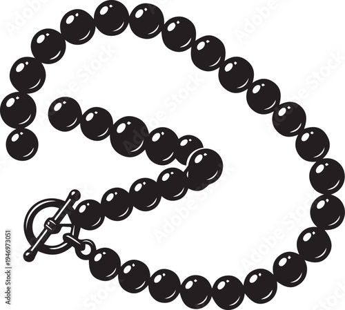 Classic Pearl Necklace Silhouettes in Organic S Curve with Metallic Clasp