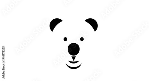 Black and white dog face icon.