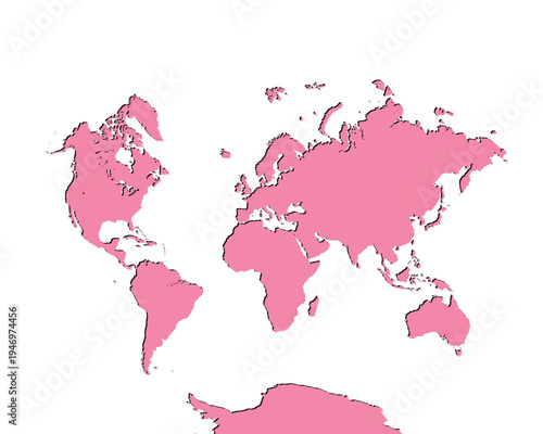 World Map, sign silhouette. World Map Globe. Vector Illustration isolated on transparent background.