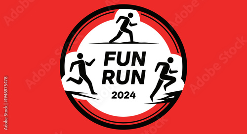 Fun Run 2024 Event: Energetic Graphic Design Featuring Runners and Bold Typography