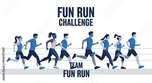 Fun Run Challenge: Group Of People Running Together During An Organized Event