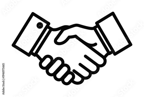 Vector of two hands shaking firmly in agreement