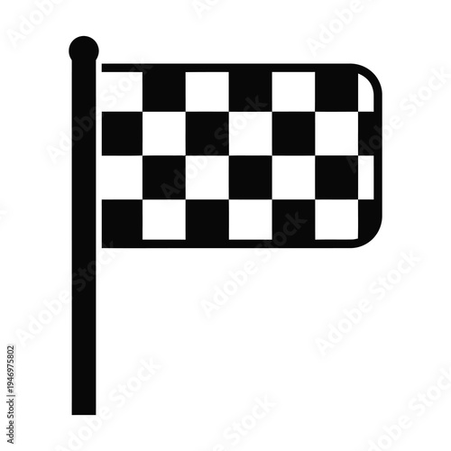 Vector of a checkered flag on a pole