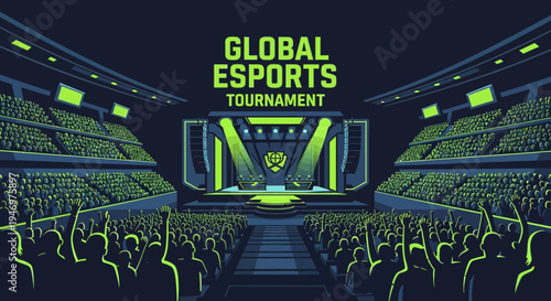 Global Esports Tournament: A Vibrant Stadium Packed With Enthusiastic Spectators