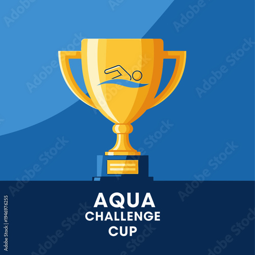 Golden Aqua Challenge Cup For Swimming Competition Victory Celebration