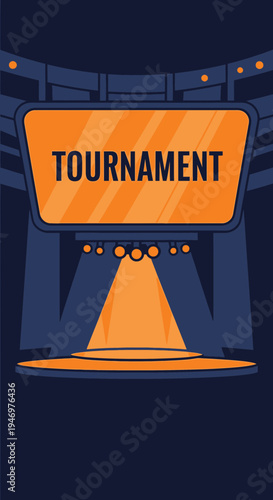 Grand Arena Stage For Competitive Gaming Tournament Event Displaying Championship