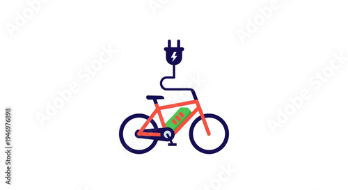 Electric bicycle with colorful design.