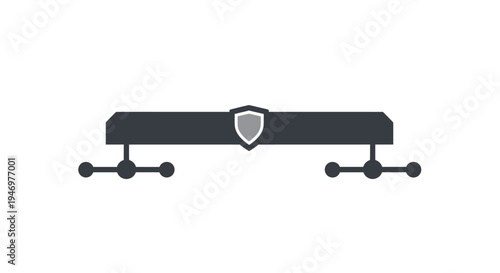 Black security camera with shield logo.