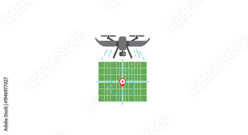 Drone with green grid target.