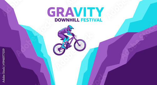Gravity Downhill Festival Extreme Sports Adventure Event Poster Art