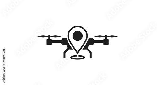 Drone with location pin icon.