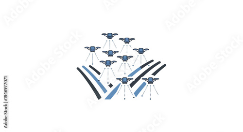 Drones flying in formation aerial.