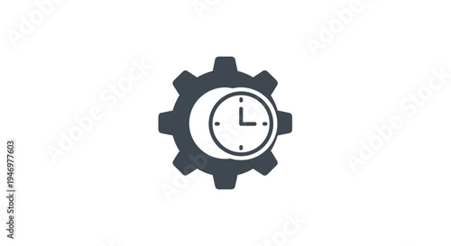 Gear with clock face inside.