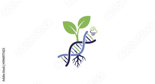 Genetic Engineering Concept with Sprouting Plant.