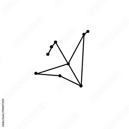 Aquila constellation star astrology organic line hand drawn black and white
