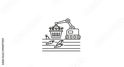 Excavator digging with basket attachment outdoors.