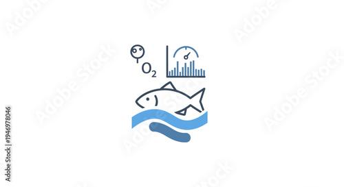 Fish with oxygen level graph rising.