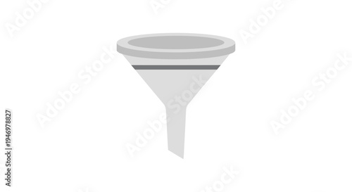 Gray plastic funnel with tube.