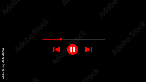 play pause icon. social media timeline bar. Music player progress bar background.