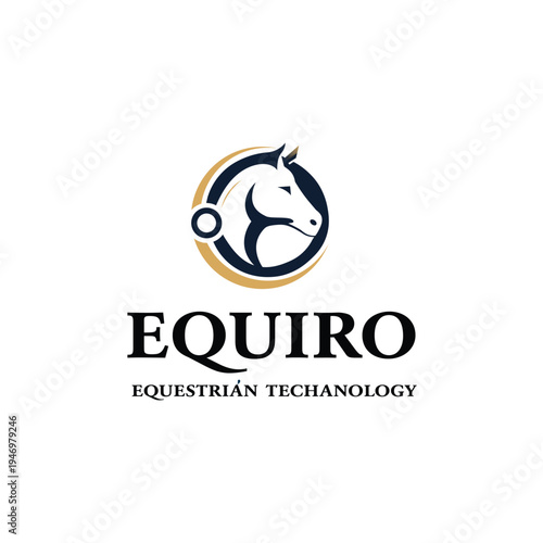 Equiro equestrian technology logo with horse head silhouette
