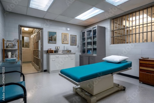 Medical Examination Room in a Secure Facility with Minimalist Design