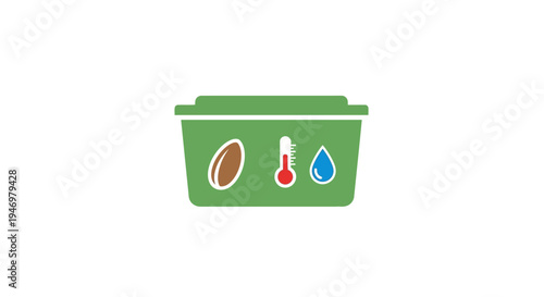 Green compost recycling bin container.