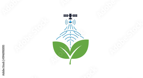 Green leaf with wireless signal.