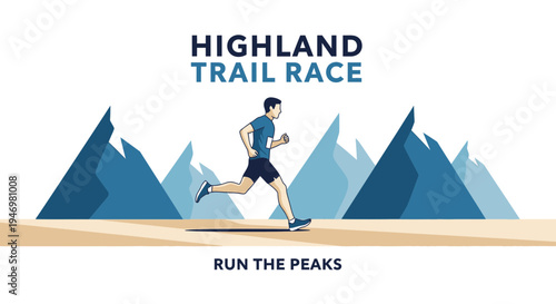 Highland Trail Race: A Vibrant Illustration Of Mountain Running Adventure And Excitement