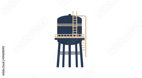 Water Storage Tank on Elevated Legs.