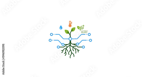 Green plant with roots growing.