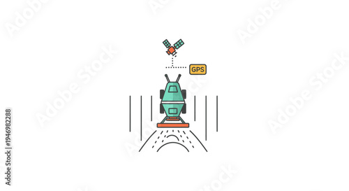 Green robot with satellite dish antenna.