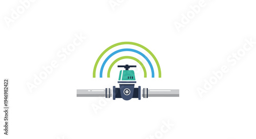 Green tap faucet valve handle.