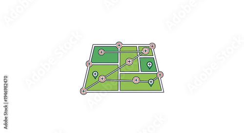 Green tennis court with markings.