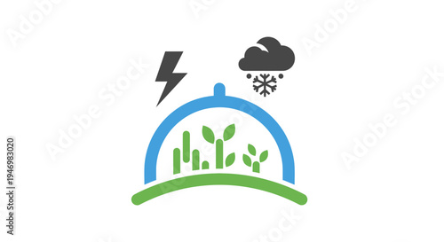 Greenhouse plants under weather conditions.