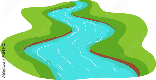 Illustration of a Winding River 